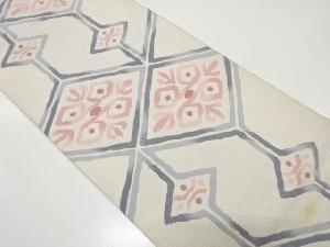 アンティーク　綴れ　菱に更紗模様織り出し袋帯（材料）